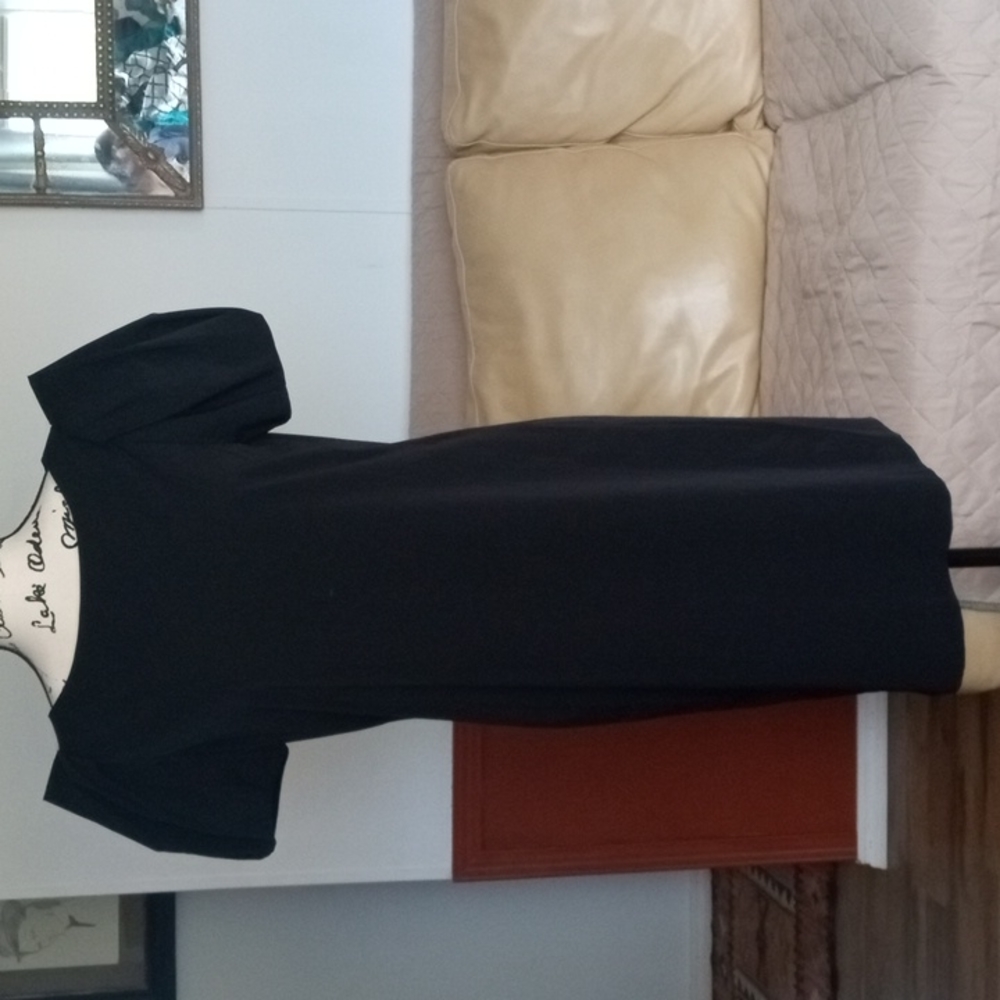 Diane Von Furstenberg Black Puff Sleeve Sheath Dress